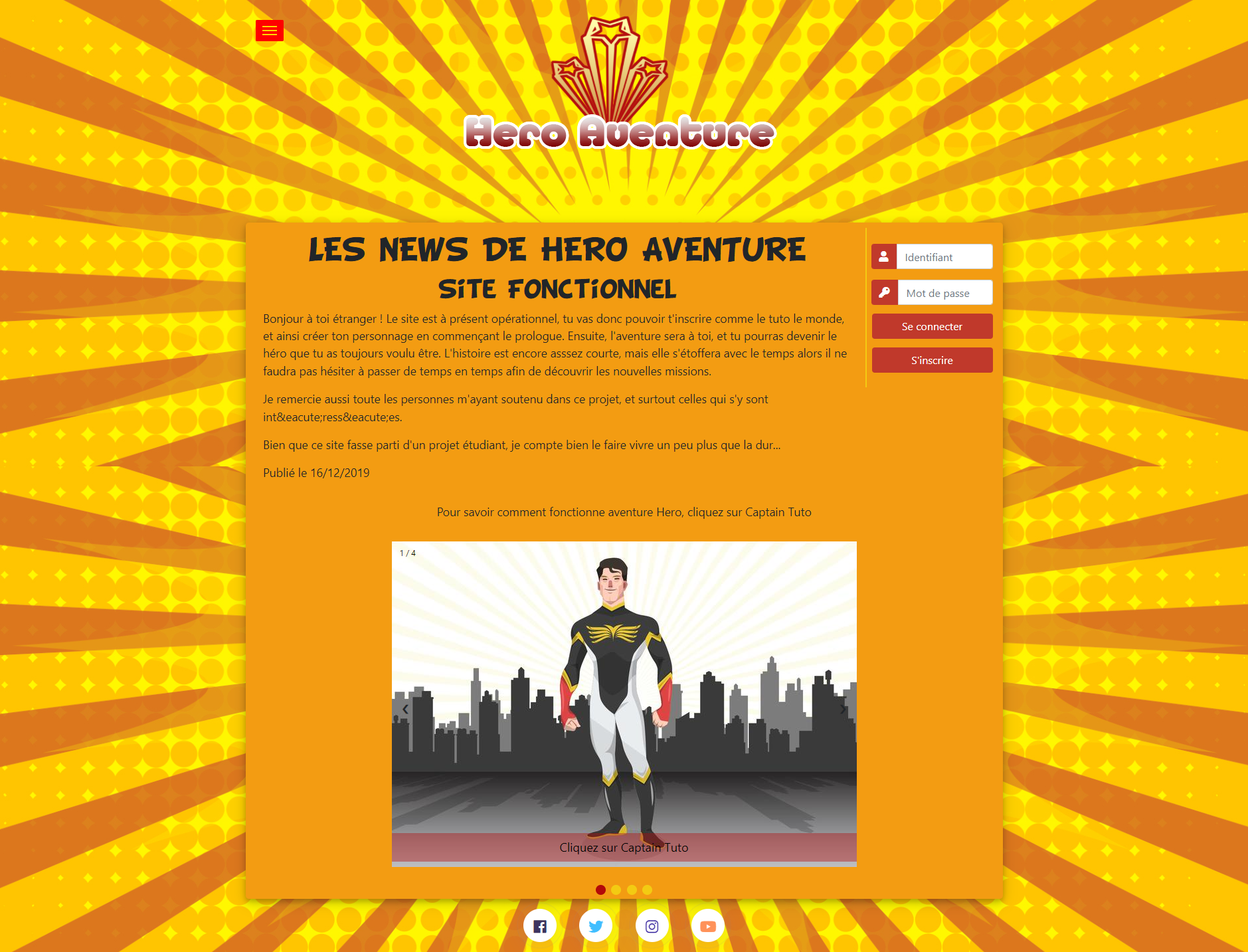 Accueil Hero Aventure
