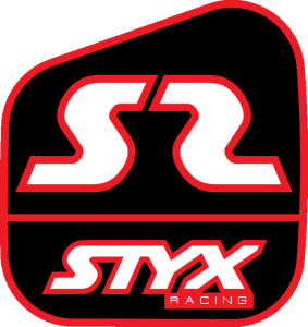 Logo pour carburateur de Moto, de la marque Styx en rouge