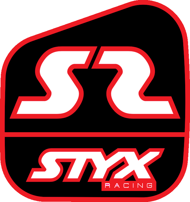 Logo pour carburateur de Moto, de la marque Styx en rouge